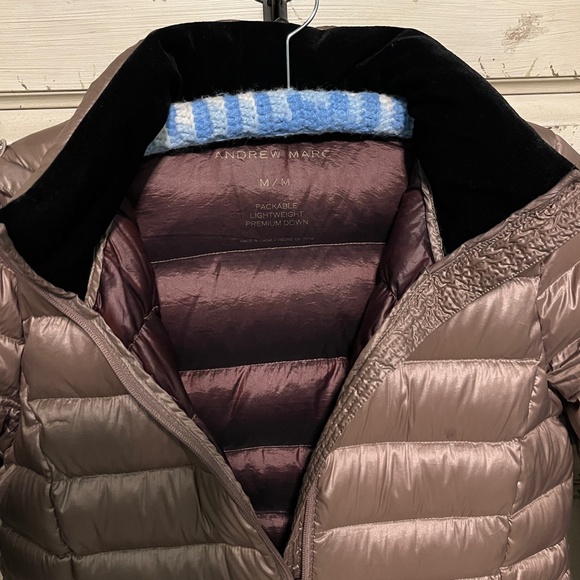 Andrew Marc Women's Champaign Color Hooded Zip Puffer Coat Size M - Picture 3 of 10